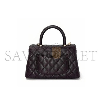 CHANEL MASTER QUILTED CAVIAR SMALL COCO TOP HANDLE BAG AS92990 (24*14*10cm)